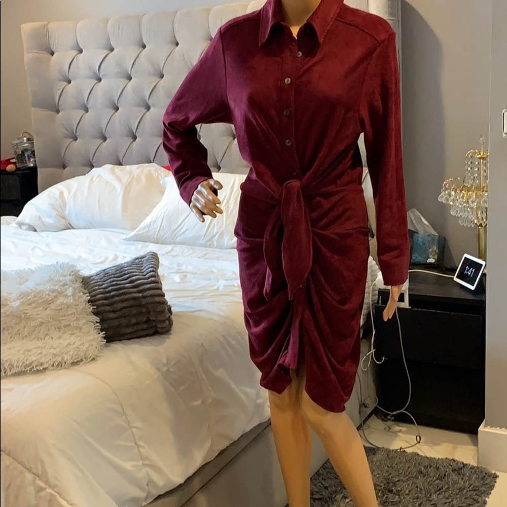 Velvet burgundy dress